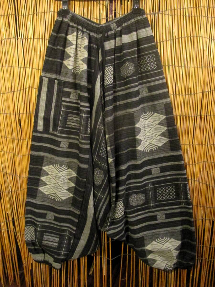 【SALE】①新品*男女兼用*コットン素材*織り柄風プリント*ふんわり*サルエルパンツ拍卖