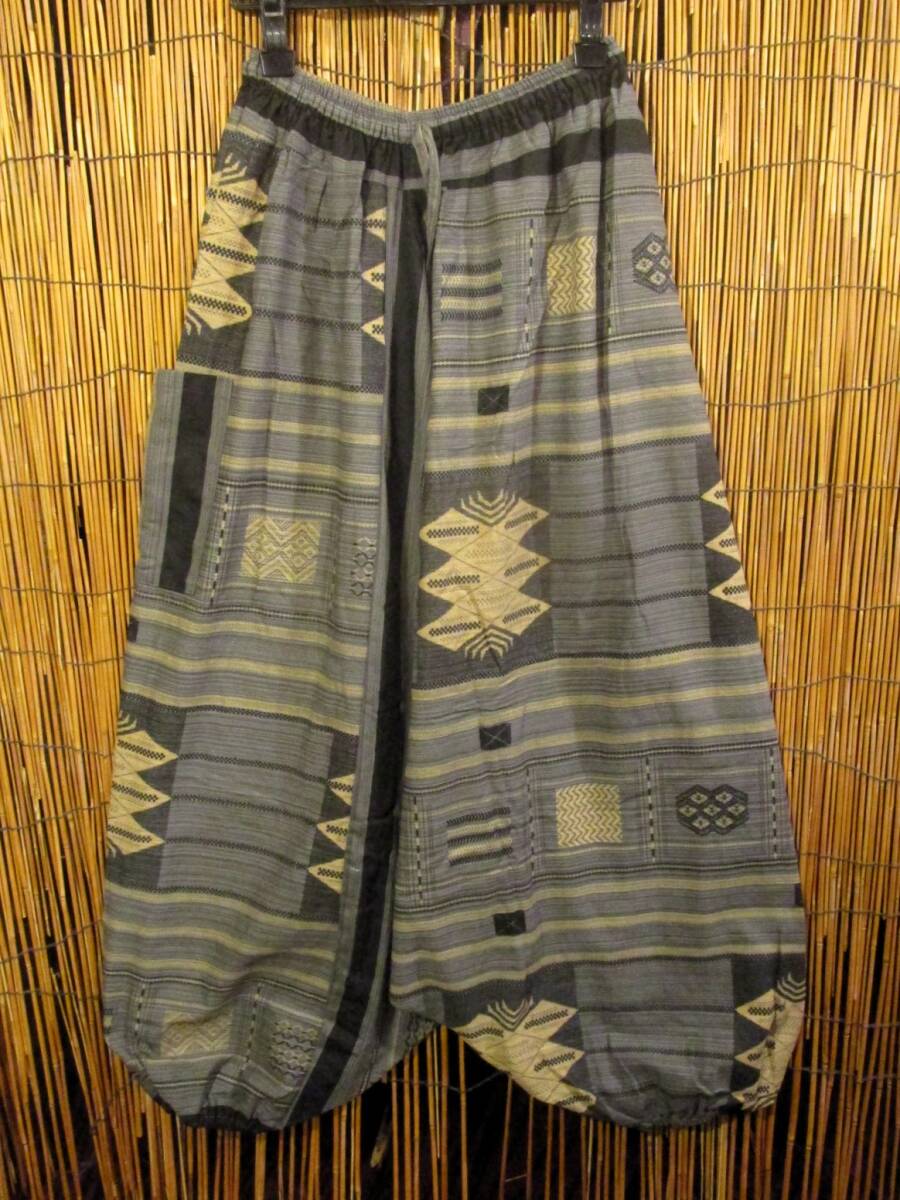 【SALE】②新品*男女兼用*コットン素材*織り柄風プリント*ふんわり*サルエルパンツ拍卖