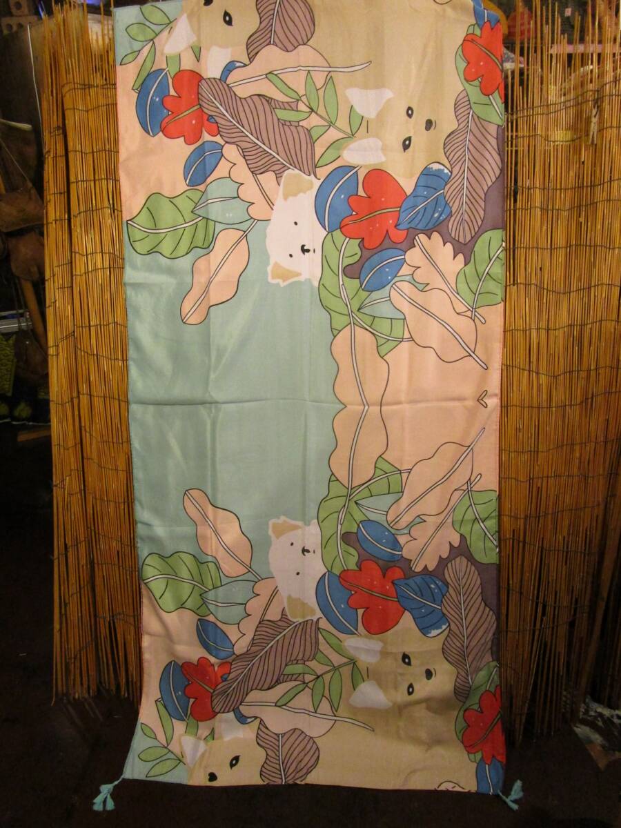 ②新品*ポリエステル素材*タッセル付き*レトロ調プリント*大判ストール*マルチクロス拍卖