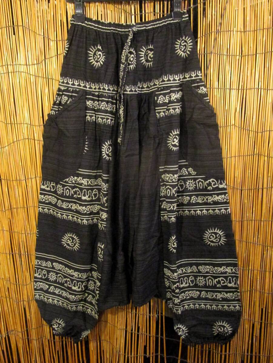 【SALE】④新品*男女兼用*コッン素材*ラムナミプリント*モモンガ風*ふんわり*サルエルパンツ拍卖