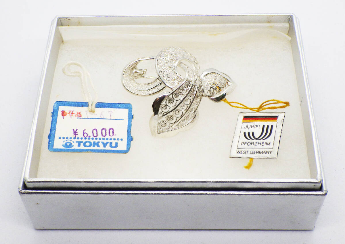 ☆未使用品・ブローチ・西ドイツ・プフォルツハイム・JUWEL・ジュエル社・スターリング・STERLING刻印・ビンテージ・アンティーク☆拍卖