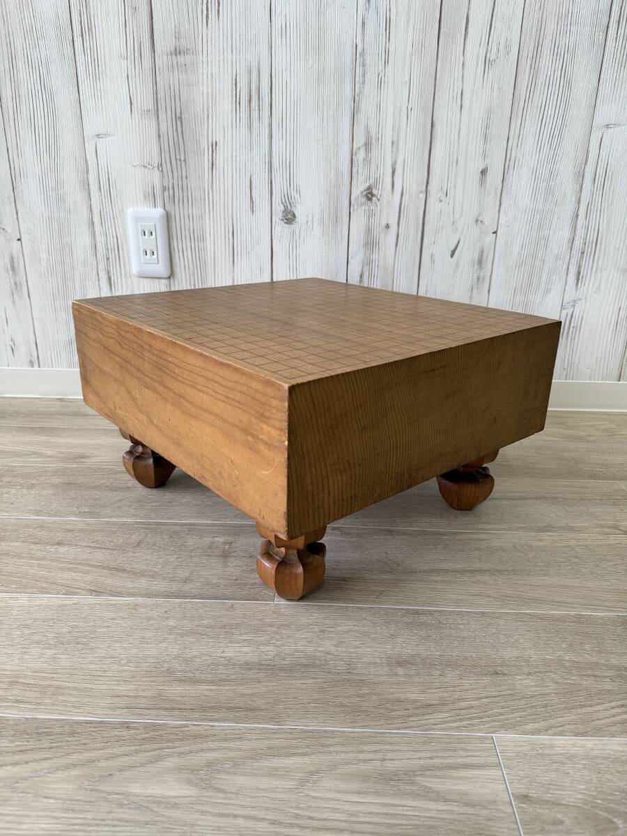 【2994】囲碁セット 脚付き へそ有 厚さ約14.5㎝・約45.5㎝×約41.5㎝ 重量約12.9㎏拍卖