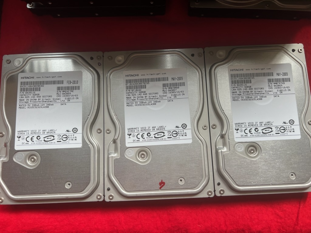 正常動作確認済 ハードディスク HITACHI HCS5C3232SLA380 320GB 3台セット拍卖