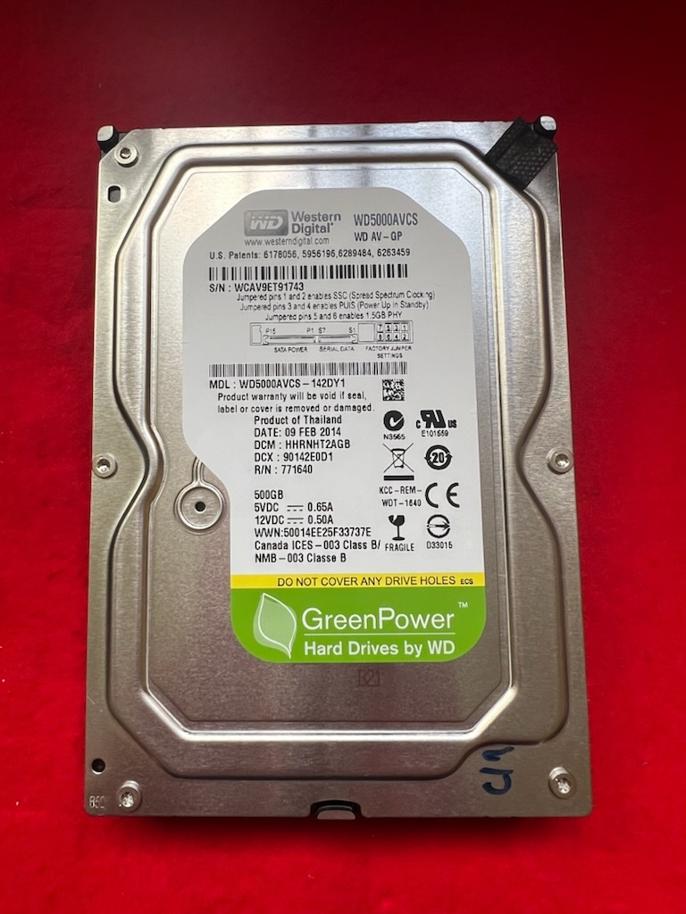 不良返金保証 純正 WDC WD5000AVCS-142DY1 500GB ☆DMR-BZT700 BZT600 BWT500 BRT300他(aa13)拍卖
