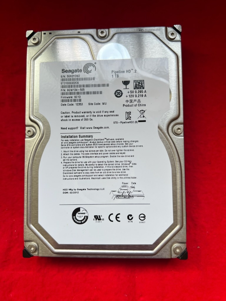 不良返金保証 1TB SATA ハードディスク 1000GB HDD SEAGATE ST31000524AS 1TB 3.5 インチ(st9)拍卖