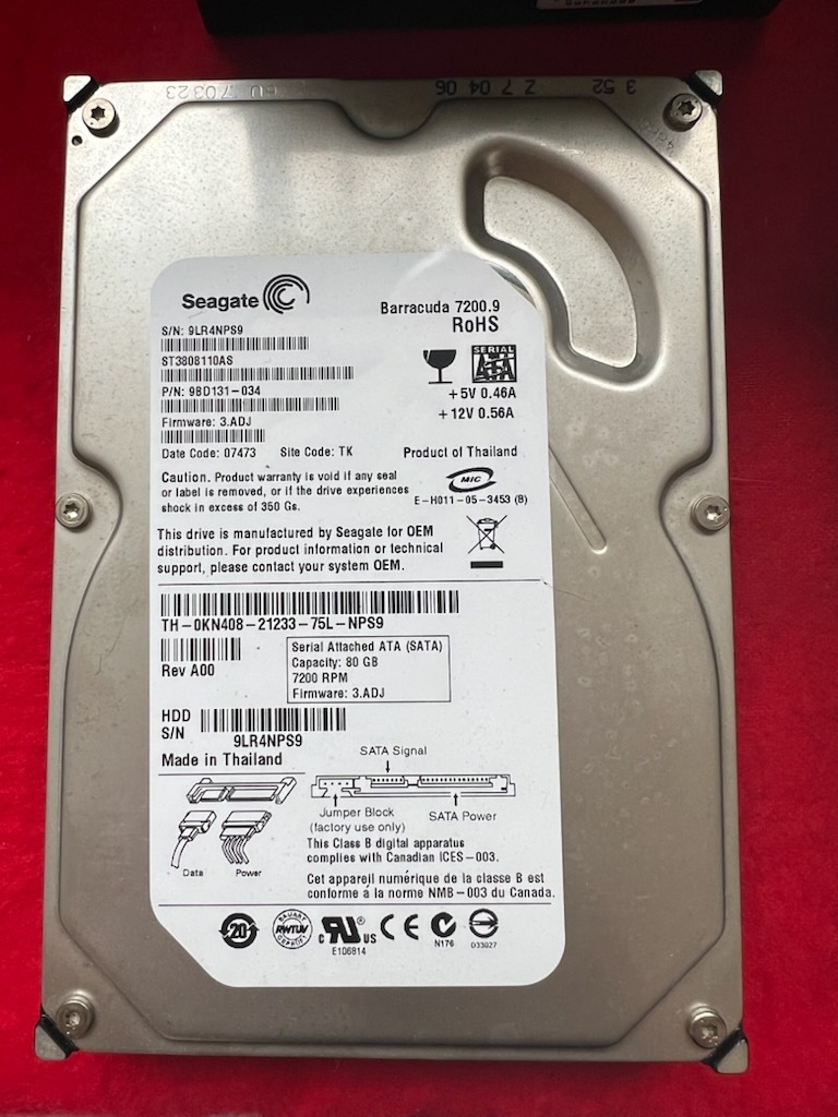 不良返金保証 Seagate ST3808110AS 80GB 3.5インチHDD SATA (a055)拍卖
