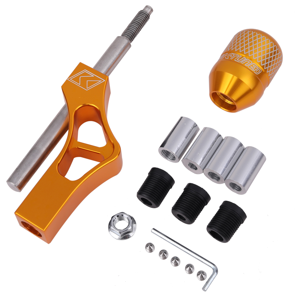 アルミ シフトレバー シフト ノブ ギア レバー トラック 軽自動車 マニュアル MT ロング アダプター 調整可能 延長 汎用品 ゴールド KRB262拍卖