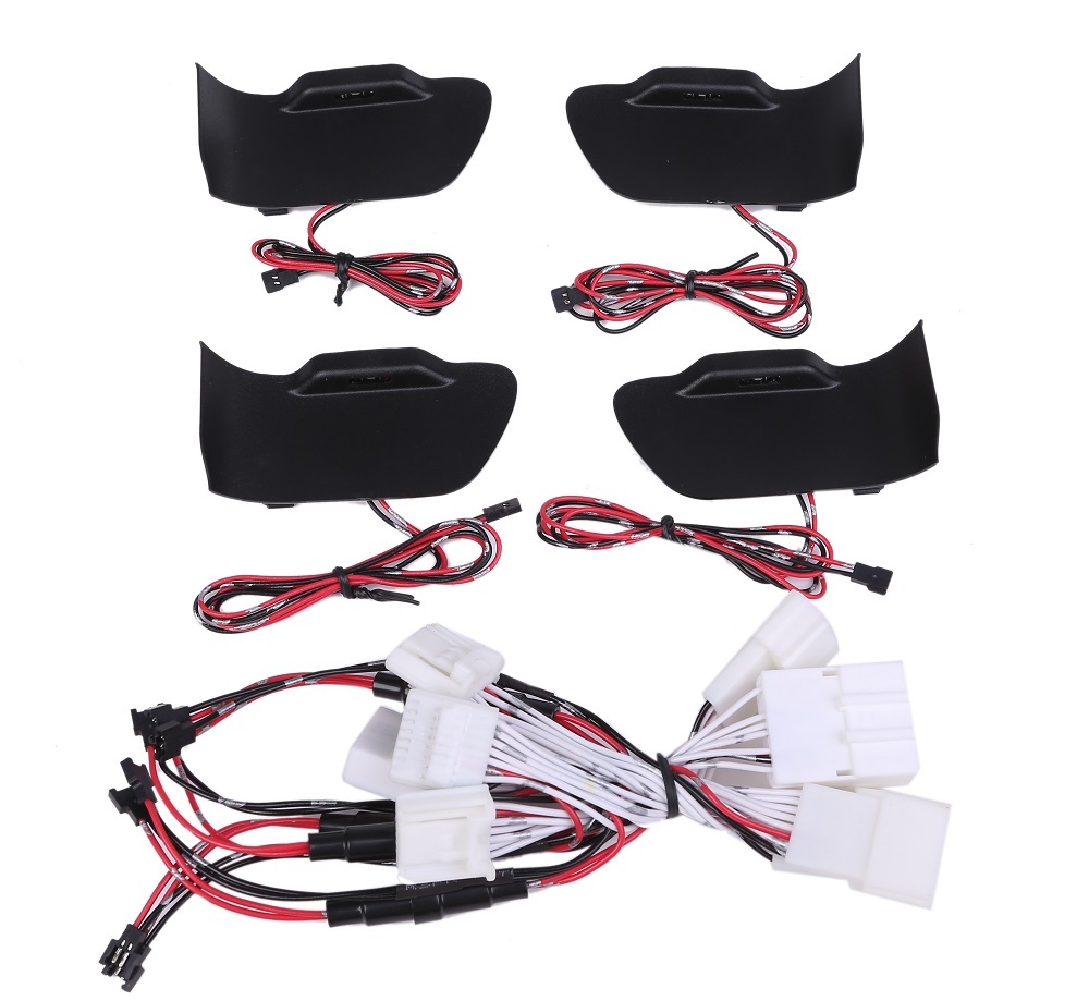 プリウス 50系 前期 後期 イン サイド ドア ハンドル LED 4個 セット ドアノブ ライト イルミネーション インテリア アイスブルー KRB139拍卖