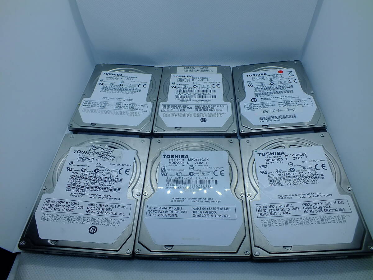 TOSHIBA 2.5HDD 160G~500G 正常 6台まとめて W5拍卖