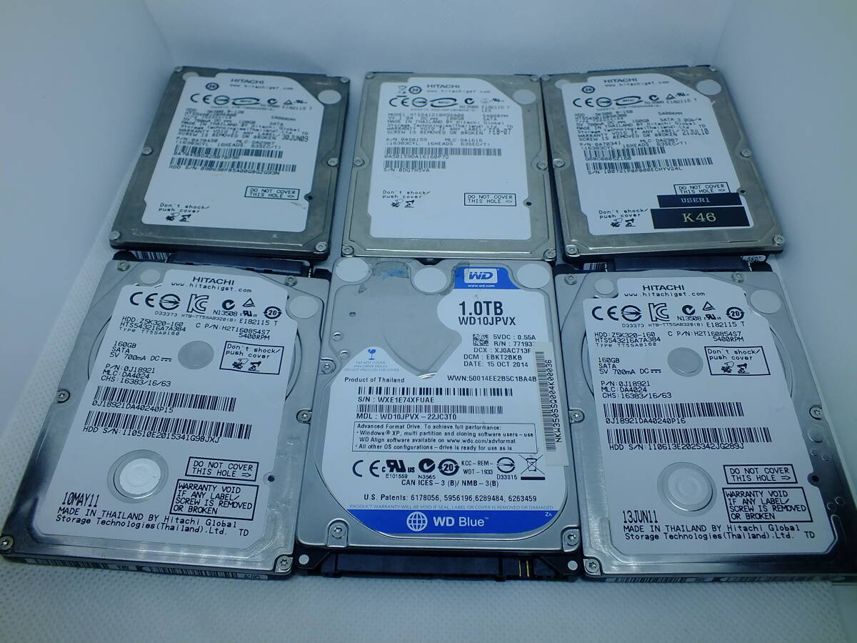 WD Hitachi 2.5 HDD 100G~1T 正常 6台まとめて X5拍卖