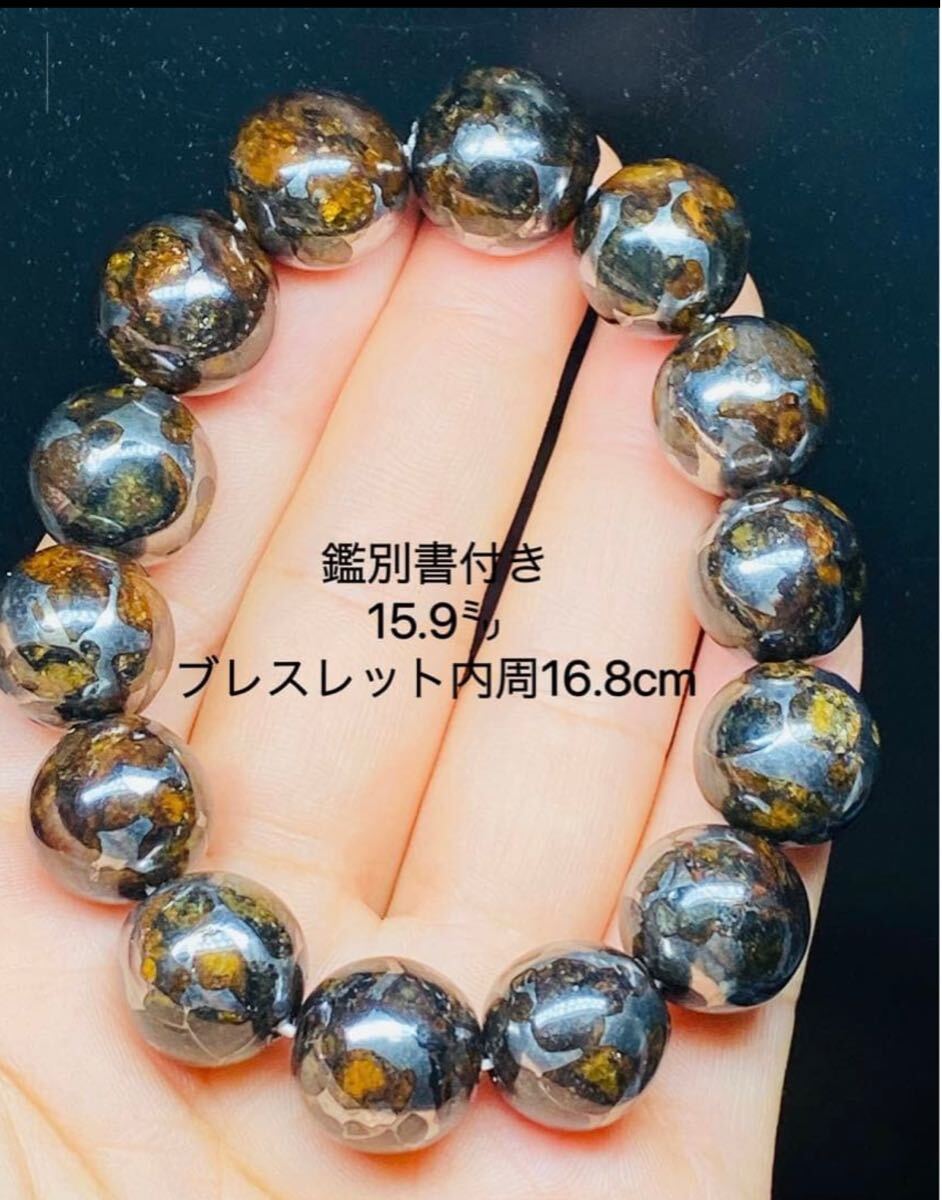 『鑑別書付き』 パラサイト隕石 15.9㍉ 最高品質 極上品質 隕石 セリコ隕石 拍卖