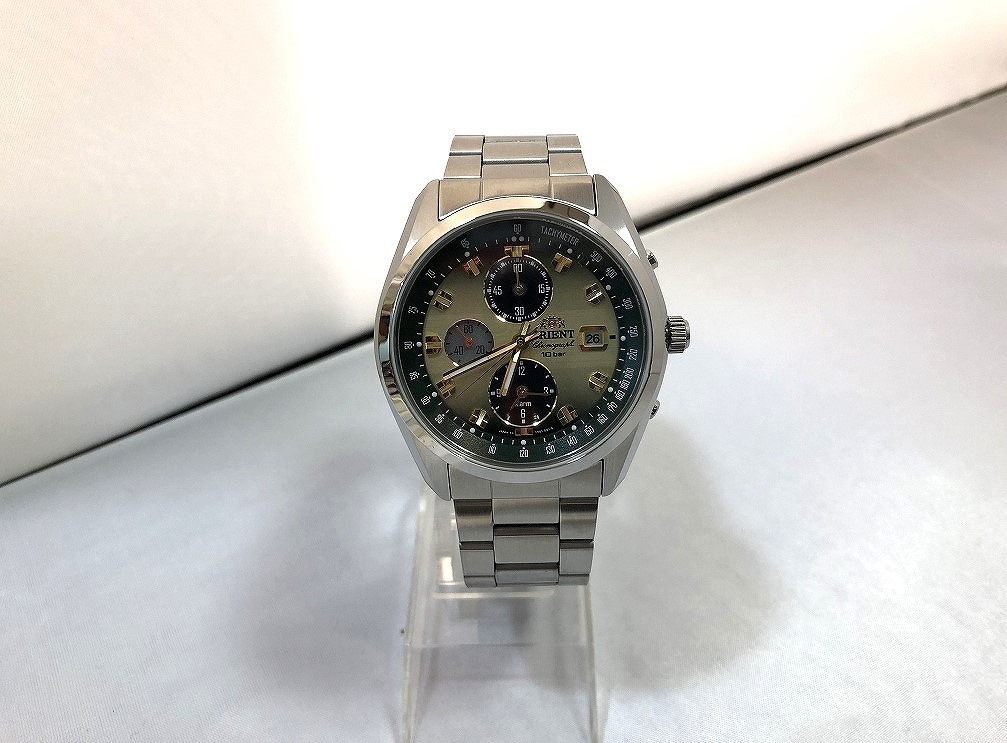 オリエント ORIENT ソーラー クロノグラフ 腕時計 カレンダー シルバー系 TY01-C3-B拍卖