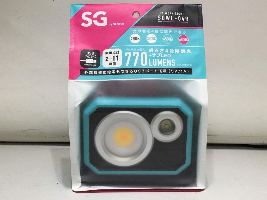 【未使用】 ジェントス ジェントス LED WORK LIGHT SGWL-04R拍卖