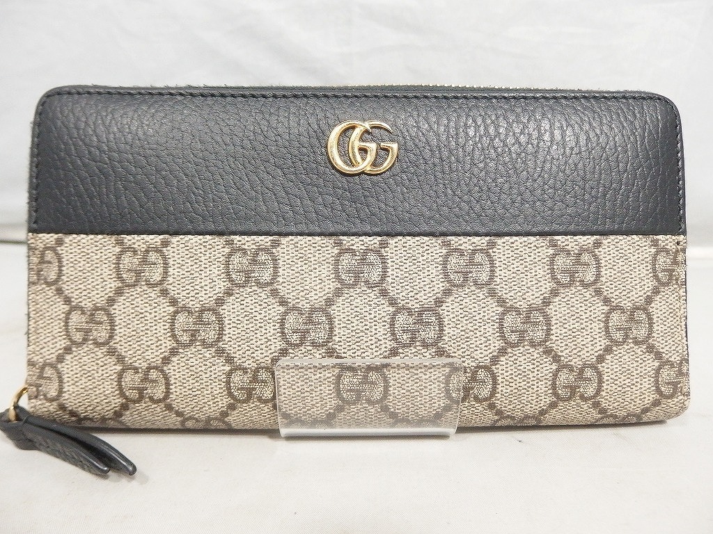 期間限定セール グッチ GUCCI GGマーモント GGスプリームキャンバスジップアラウンドウォレット 456117拍卖