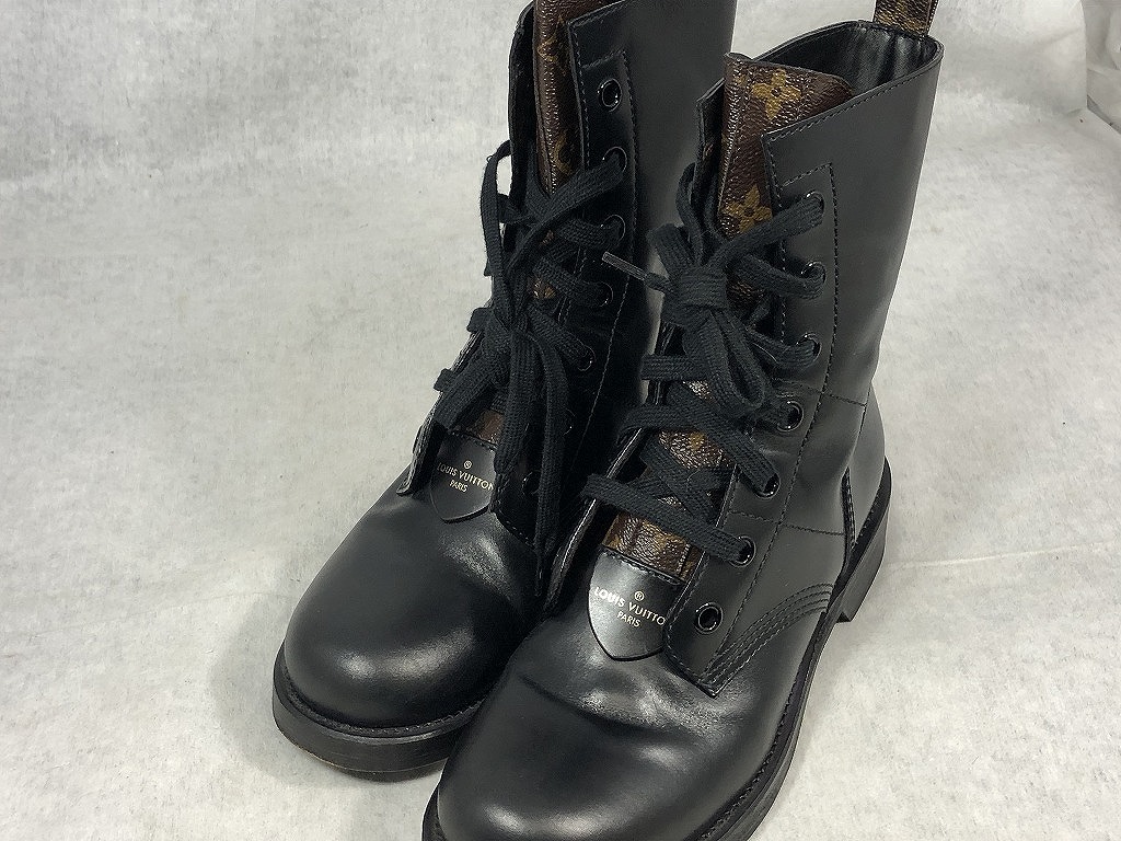 期間限定セール ルイ・ヴィトン LOUIS VUITTON メトロポリス ブーツ 24.5cm ブラック 1A7WHX拍卖