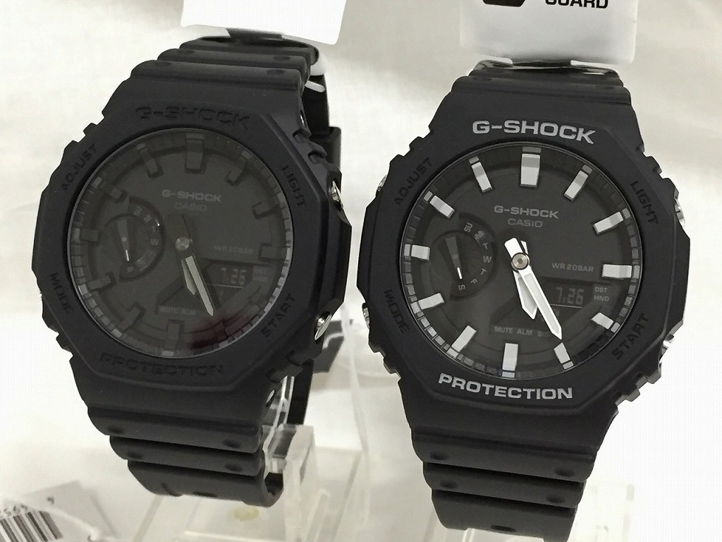 期間限定セール カシオ CASIO 【美品】 G-SHOCK G-2100シリーズ クォーツ ペアウォッチ 腕時計 ブラック GA-2100拍卖
