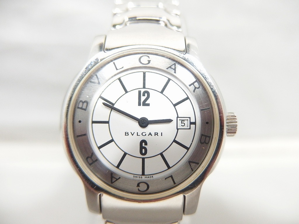 期間限定セール ブルガリ BVLGARI ソロテンポ アナログ腕時計 銀・白 ST29S拍卖