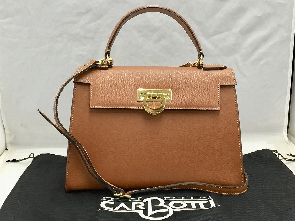 期間限定セール CARBOTTI カルボッティ ELENA エレナ 243 2way ハンドバッグ ショルダーバッグ ブラウン拍卖