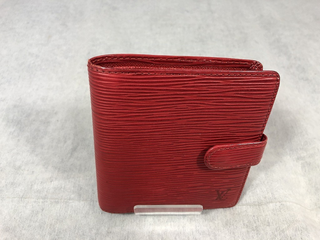 期間限定セール ルイ・ヴィトン LOUIS VUITTON エピ ポルト ビエ コンパクト レッド M6355E拍卖