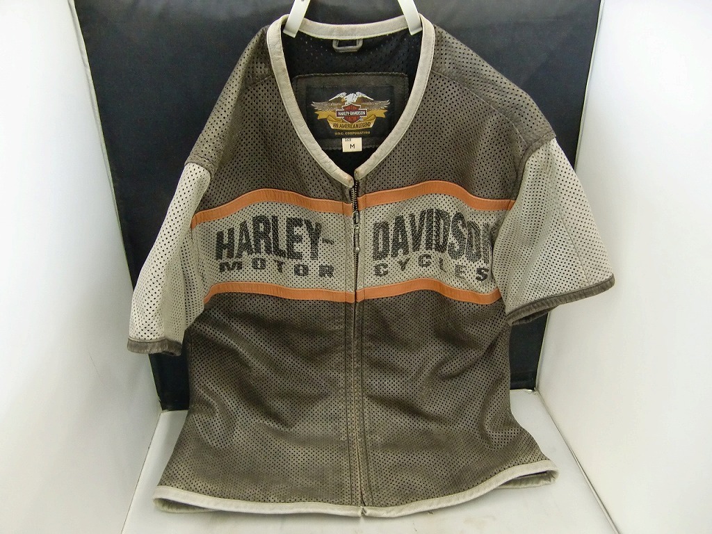 期間限定セール ハーレーダビッドソン HARLEY DAVIDSON 【ジャンク】半袖レザージャケット拍卖