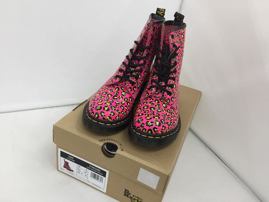 期間限定セール ドクターマーチン Dr.Martens ヒョウ柄 ブーツ 1460 CLASH PINK 27652682 LOUD LEOPARD SMOOTH拍卖