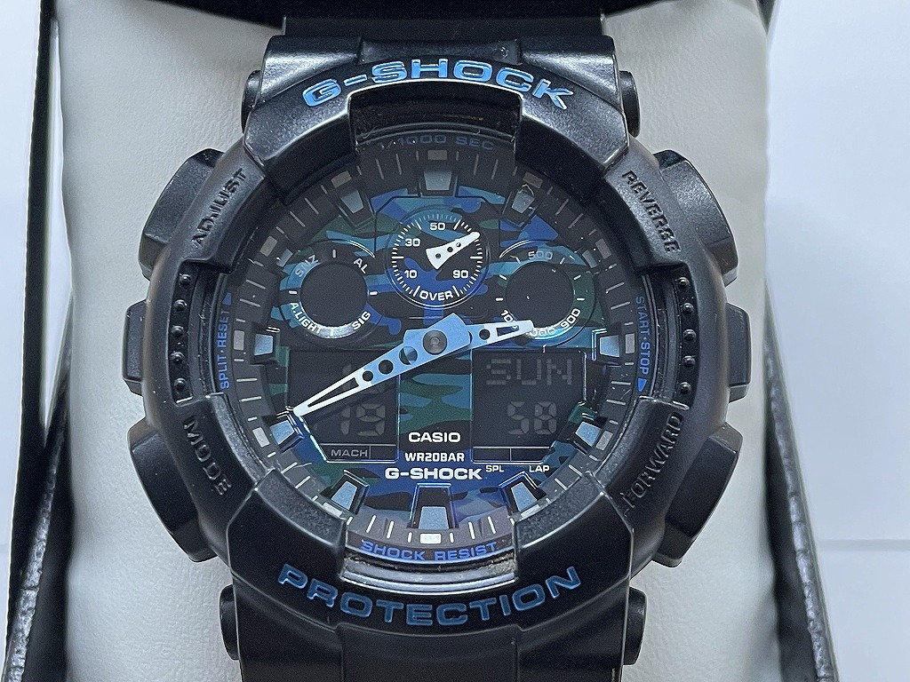 カシオ CASIO G-SHOCK デジアナ両表示 GA-100CB-1AJF ブルー系 GA-100CB拍卖