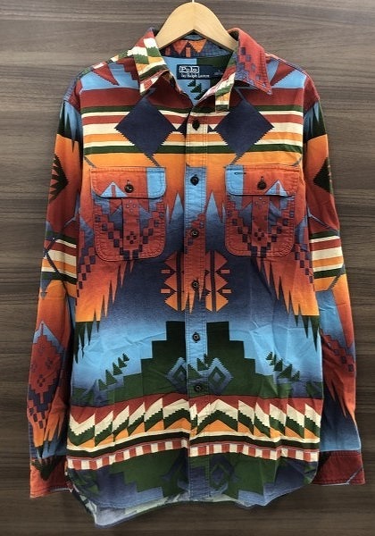 期間限定セール ポロラルフローレン POLO RALPH LAUREN メンズネイティブシャツ カジュアル 長袖 Sサイズ カラフル拍卖
