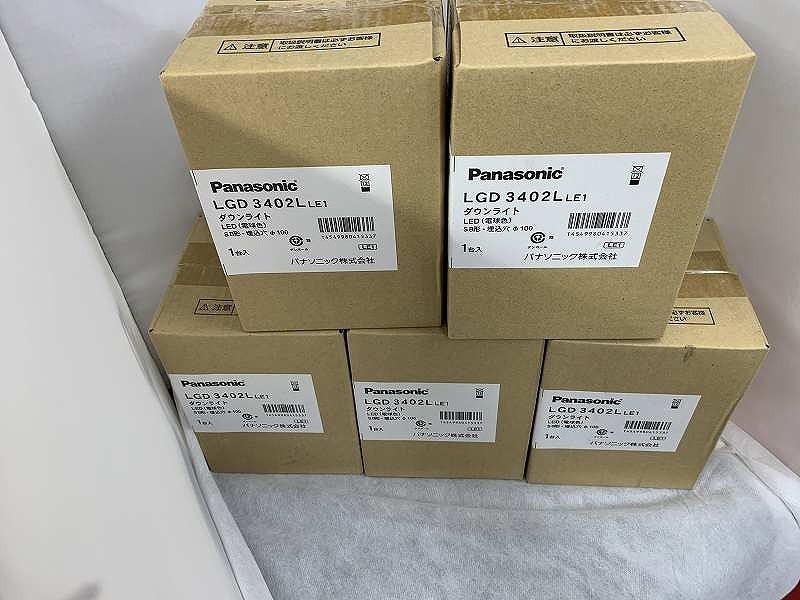 期間限定セール 【未使用】 パナソニック Panasonic LEDダウンライト 埋込穴Φ100 白熱球100W相当 電球色 5個セット LGD3402LLE1拍卖