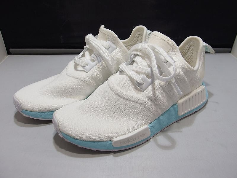 期間限定セール アディダス adidas NMD R1 Cloud White ランニングシューズ 23.5cm レディース ホワイト×アクア 白×水色 ART EF4273拍卖