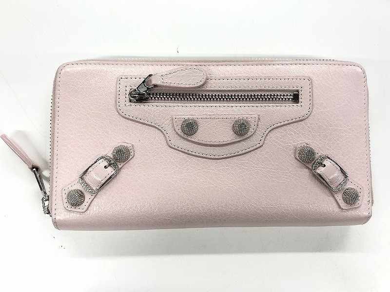 バレンシアガ BALENCIAGA Le City ラウンドジップウォレット 長財布 ピンク 253053・5811・H・203437拍卖