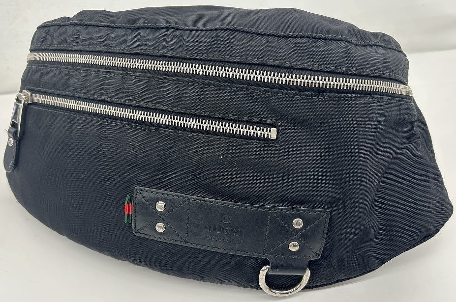 期間限定セール グッチ GUCCI GGナイロンキャンバスボディバッグ シェリー ブラック 246409拍卖