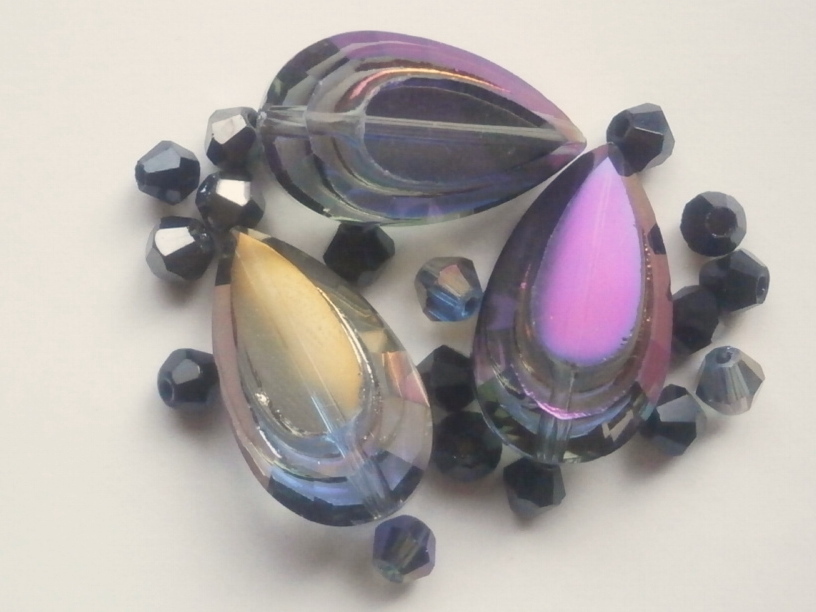 ガラスビーズ★ドロップ★タイプ C★ブラック系★d拍卖