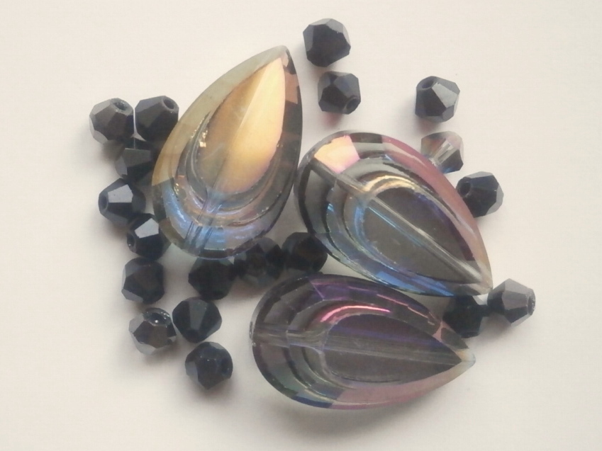 ガラスビーズ★ドロップ★タイプ C★ブラック系★e拍卖