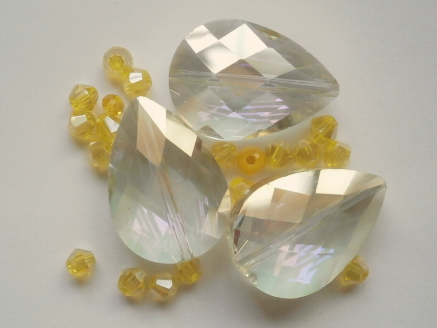 ガラスビーズ★ドロップ★タイプ B★イエロー系★ h拍卖