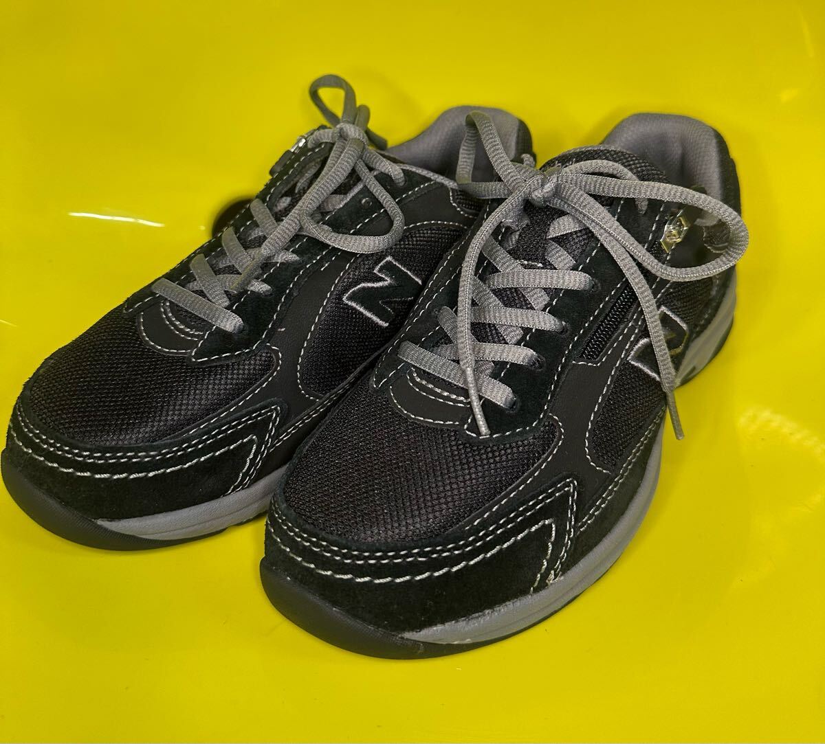 新品 New balance ニューバランス ウォーキングシューズ ブラック 黒 スニーカー WW358 BK 23cm US6 ファスナー 拍卖