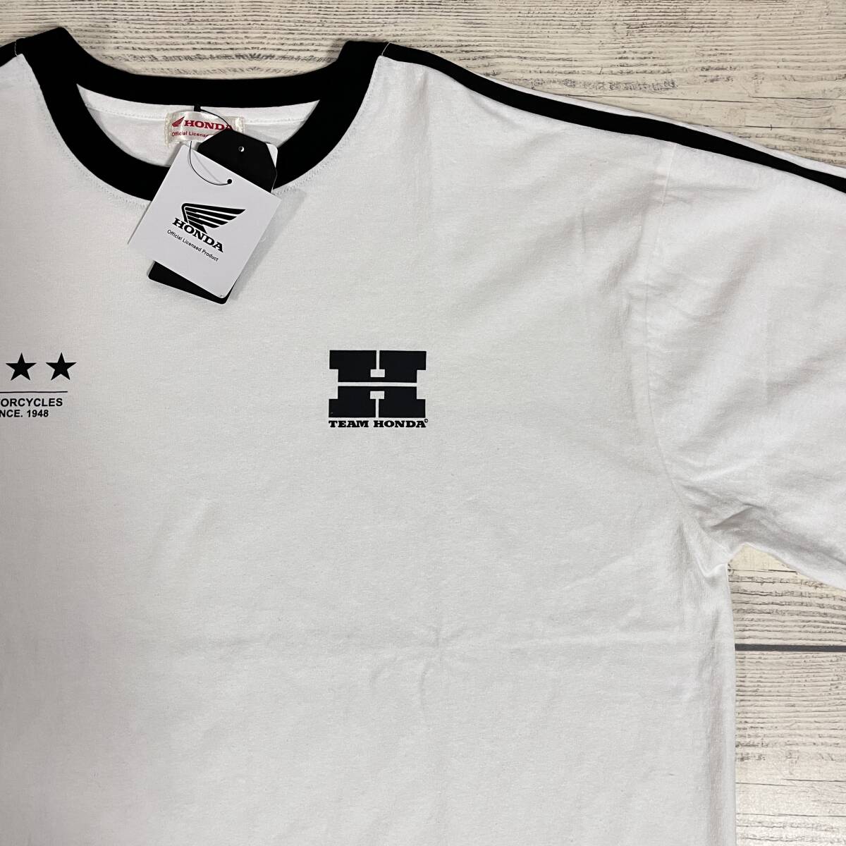 ★ HONDA (ホンダ) ★ リンガーTシャツ Lサイズ 白色 チームホンダ Team HONDA HRC ホンダウイング 本田技研工業 (タグ付き新品未着用品)拍卖