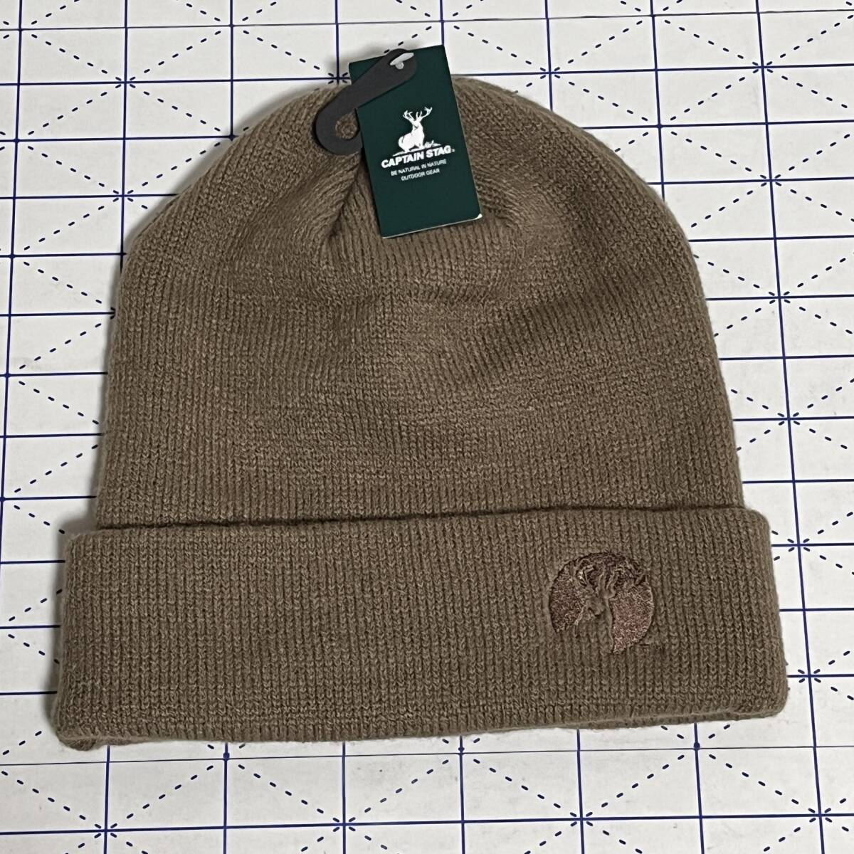 ★ CAPTAIN STAG ( キャプテンスタッグ ) ★ ニット帽 茶色 頭周り:57-59cm ニットキャップ ワッチキャップ キャンプ (タグ付新品未着用)拍卖