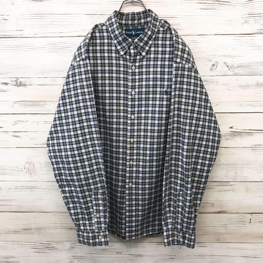《希少》ラルフローレン☆長袖BDシャツ 2XL 刺繍 NS321拍卖