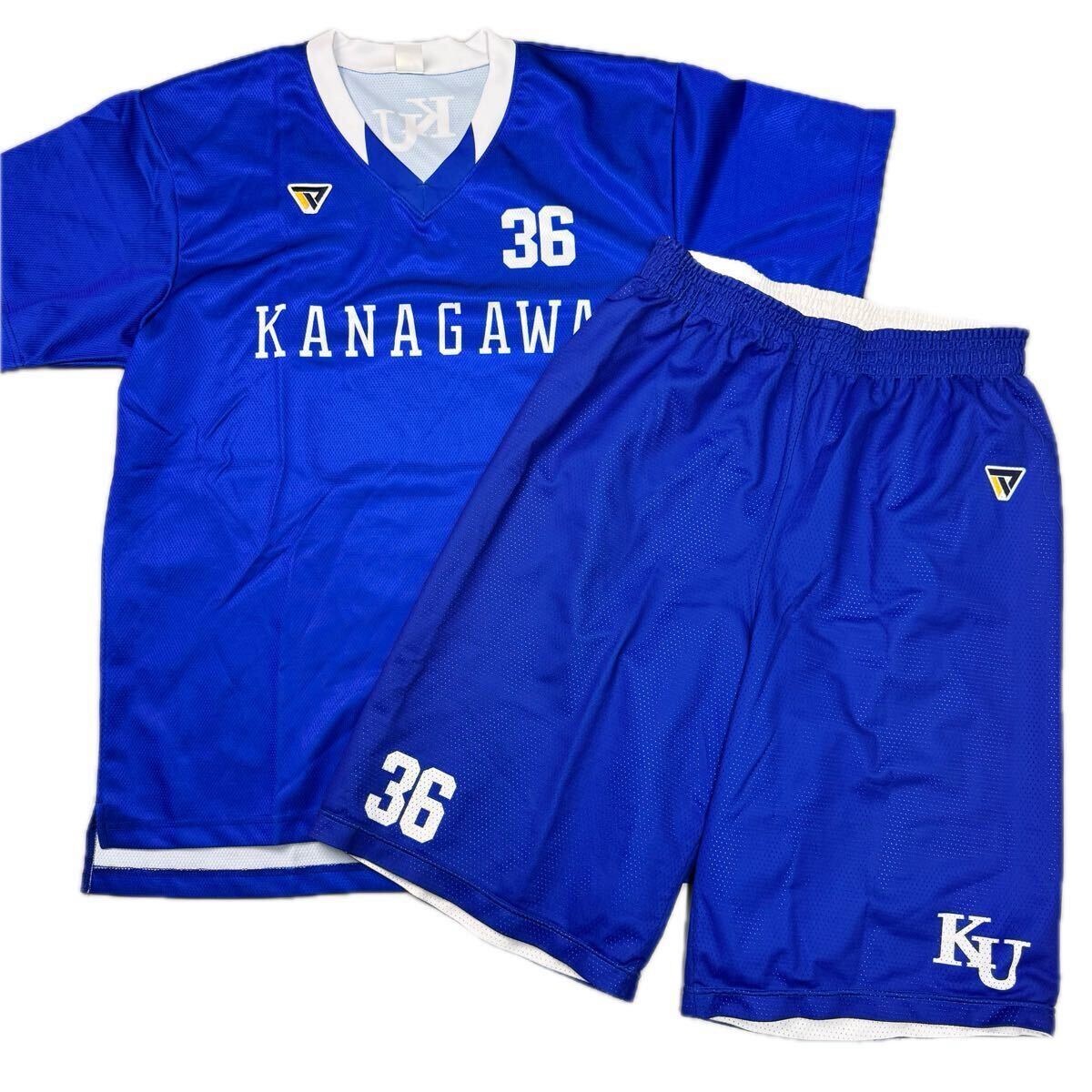 神奈川大学体育会男子バスケットボール部 KU プラシャツ ユニフォーム Tシャツハーフパンツ 上下 セットアップ XXL拍卖