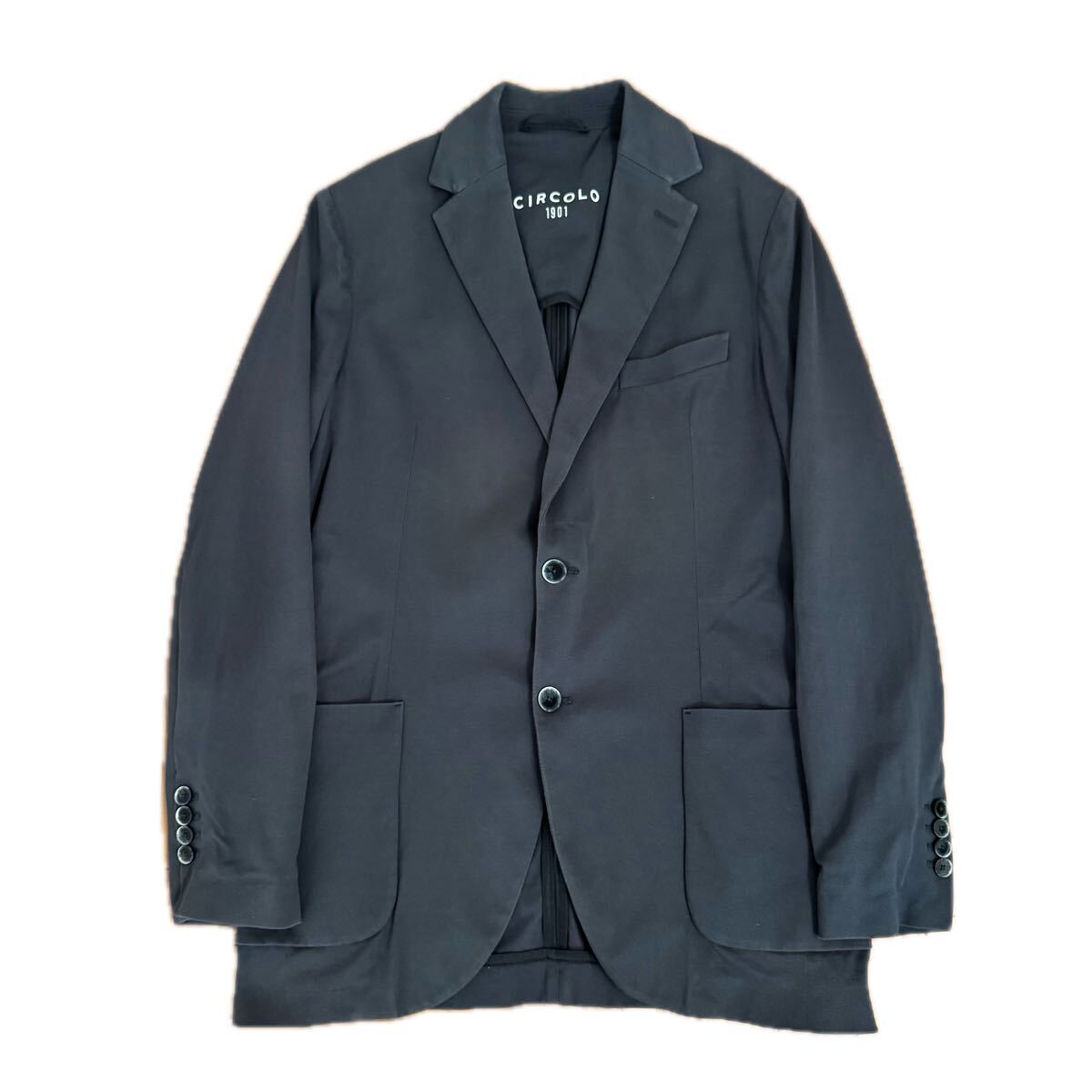 CIRCOLO 1901 チルコロ1901 メンズ プレミアムピケ ストレッチ ジャージー 2Bジャケット48 CN3363拍卖