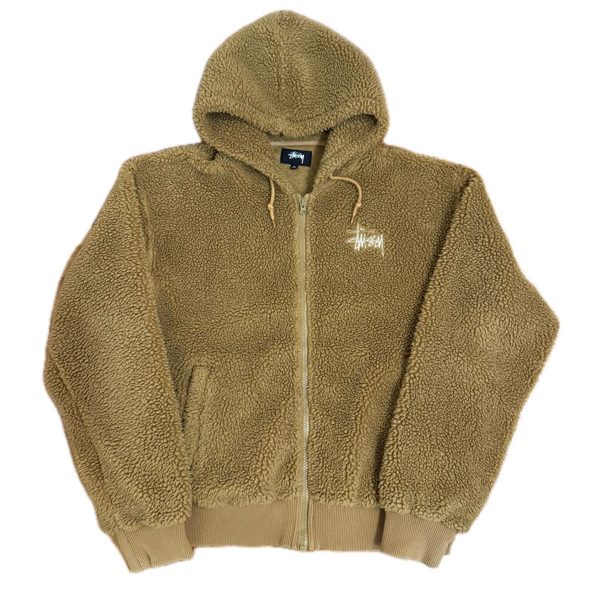 Stussy ステューシー Sherpa Zip Hoodie シェルパジップフーディーフリース ボアジャケット XL パーカー拍卖