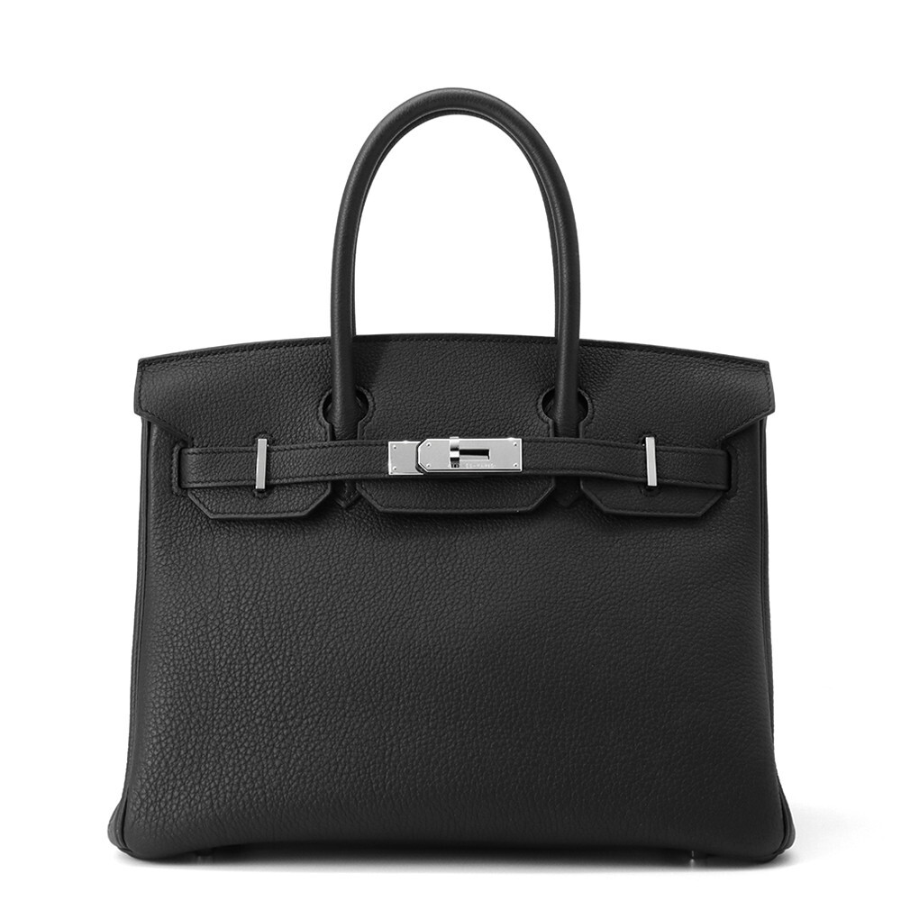 エルメス バーキン30 ブラック/シルバー金具 トゴ K刻印 HERMES Birkin ハンドバッグ 黒 【安心保証】拍卖