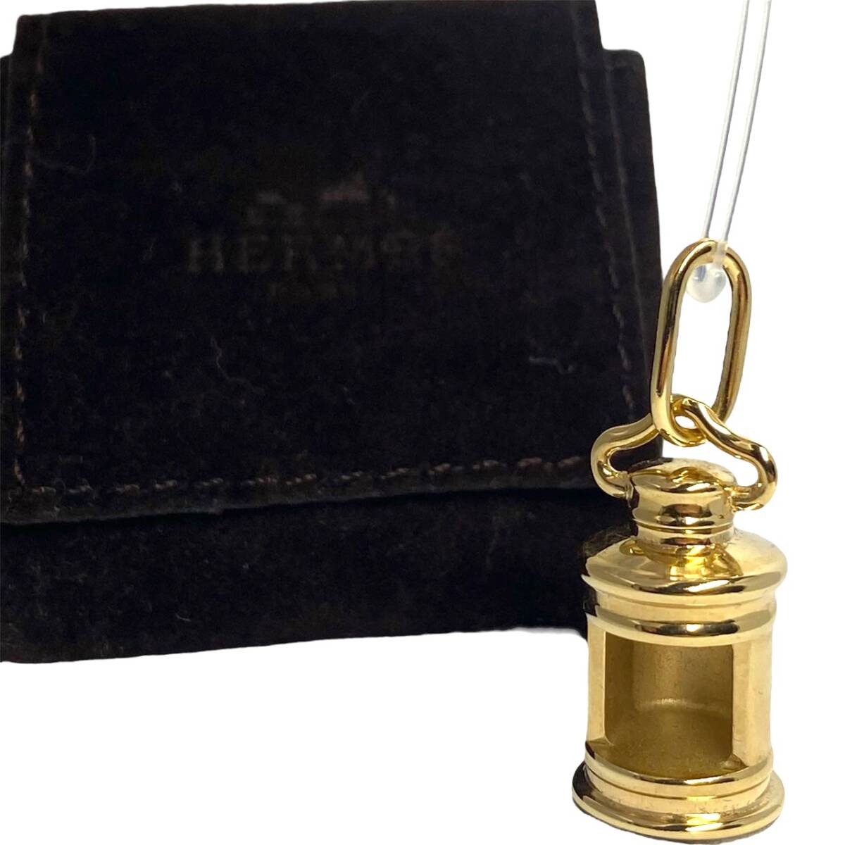 2712 HERMES エルメス ランタンモチーフ ネックレストップ チャーム GP 極美品拍卖