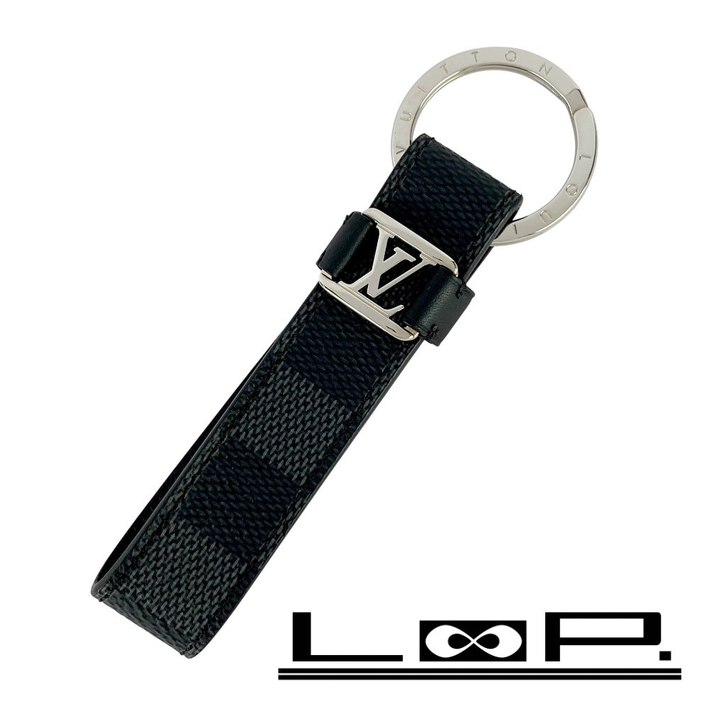 ■新同■ ルイヴィトン ドラゴンヌ キーリング キーホルダー LV ダミエ グラフィット ブラック M62706 箱 【442575】10拍卖