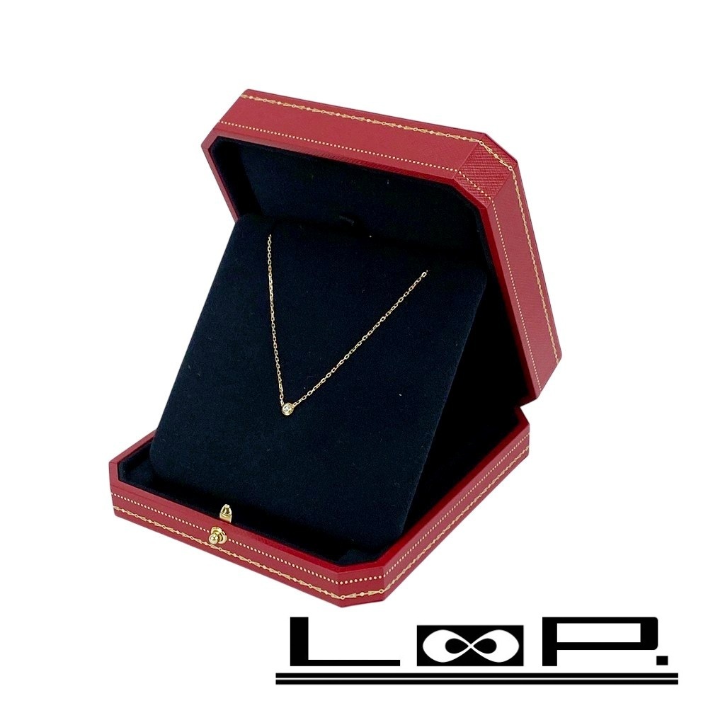 ■新同■ カルティエ ダムール ネックレス アクセサリー ゴールド ダイヤモンド K18 750 YG 箱 【445910】10拍卖