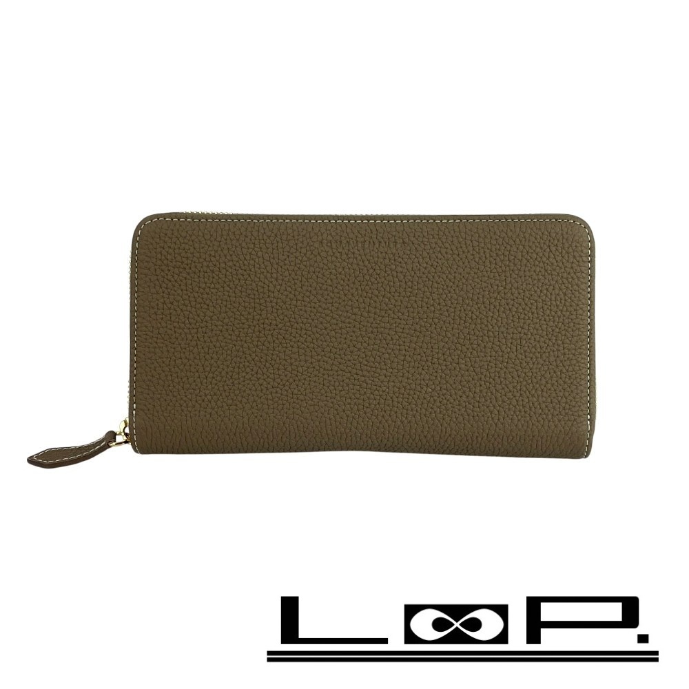 ■新同■ ボナベンチュラ ロングジップ ウォレット 長財布 ラウンドファスナ― レザー ベージュ BWAT5 箱 【448379】8拍卖