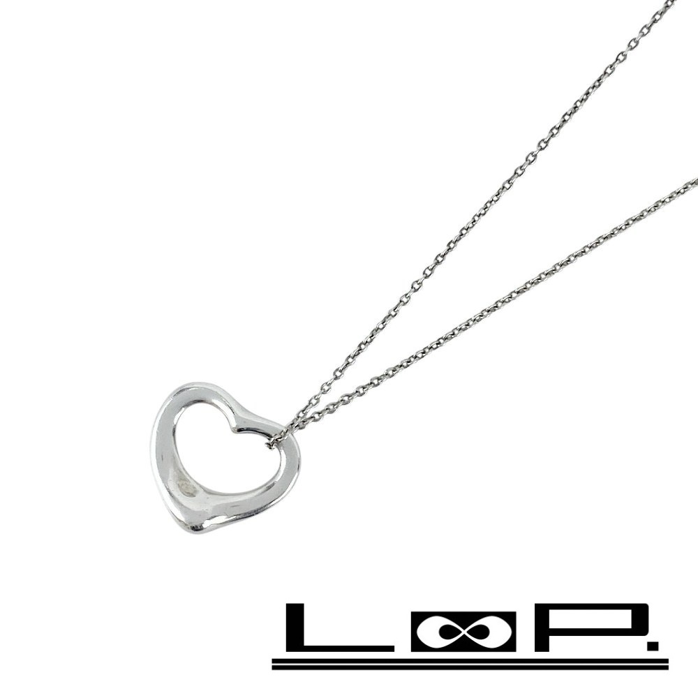 ■美品■ ティファニー オープンハート ネックレス アクセサリー シルバー SV925 箱 【445477】8拍卖