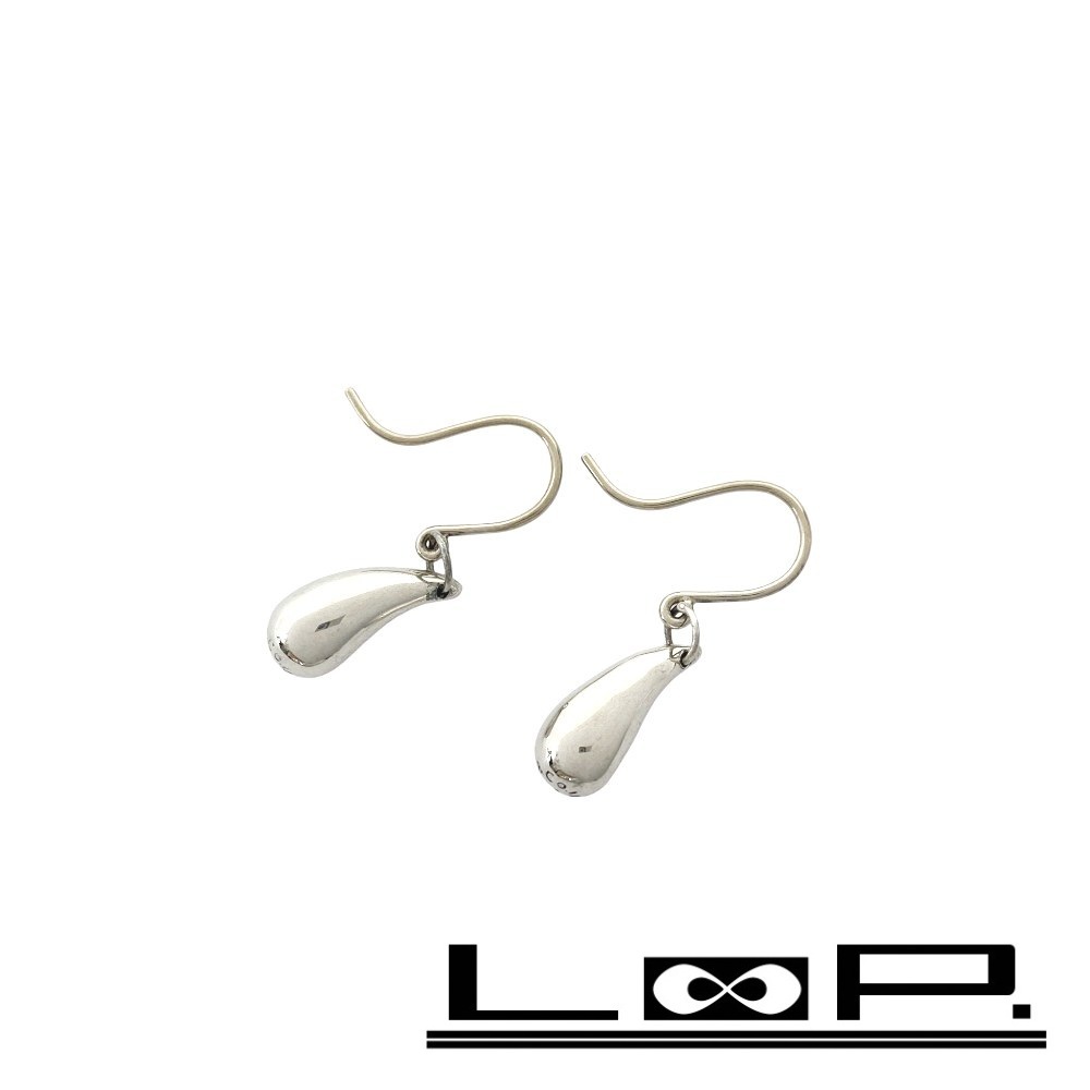 ■美品■ ティファニー ティアドロップピアス アクセサリー 雫型 フック シルバー SV925 3.8g 【447846】7拍卖