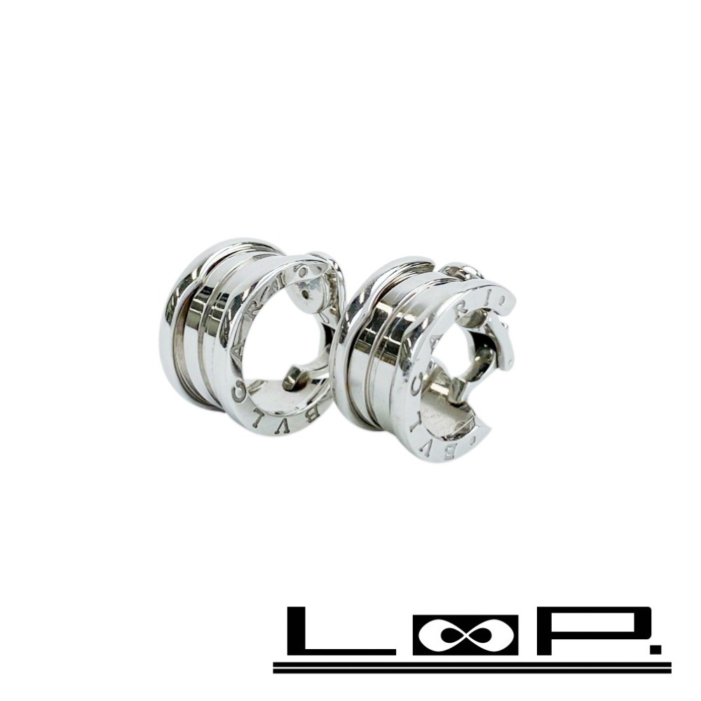 ■美品■ ブルガリ B-zero1 イヤリング アクセサリー ホワイトゴールド シルバー WG 750 14.0g 【372872】5拍卖