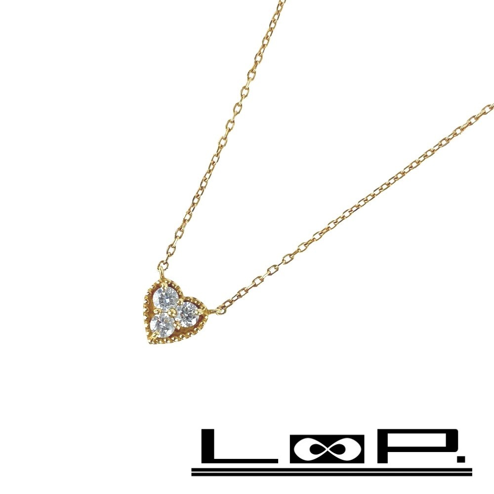 ■美品■ ヴァンドーム 青山 ネックレス アクセサリー ダイヤ ゴールド K18 YG750 D0.12 1.4g 【433627】8拍卖